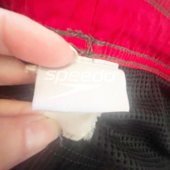 Speedo Mens Swim Trunks Sz L Mesh Lined Pockets Black Tan Short Long Lot 2x - Picture 7 of 12